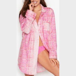 Victoria's Secret Pink Snakeskin Print Button Down Sleepshirt